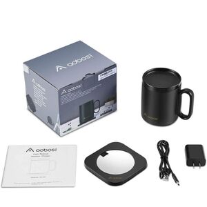 🆕 RARE Aobosi Coffee Mug With Warmer and Wireless Phone Charger